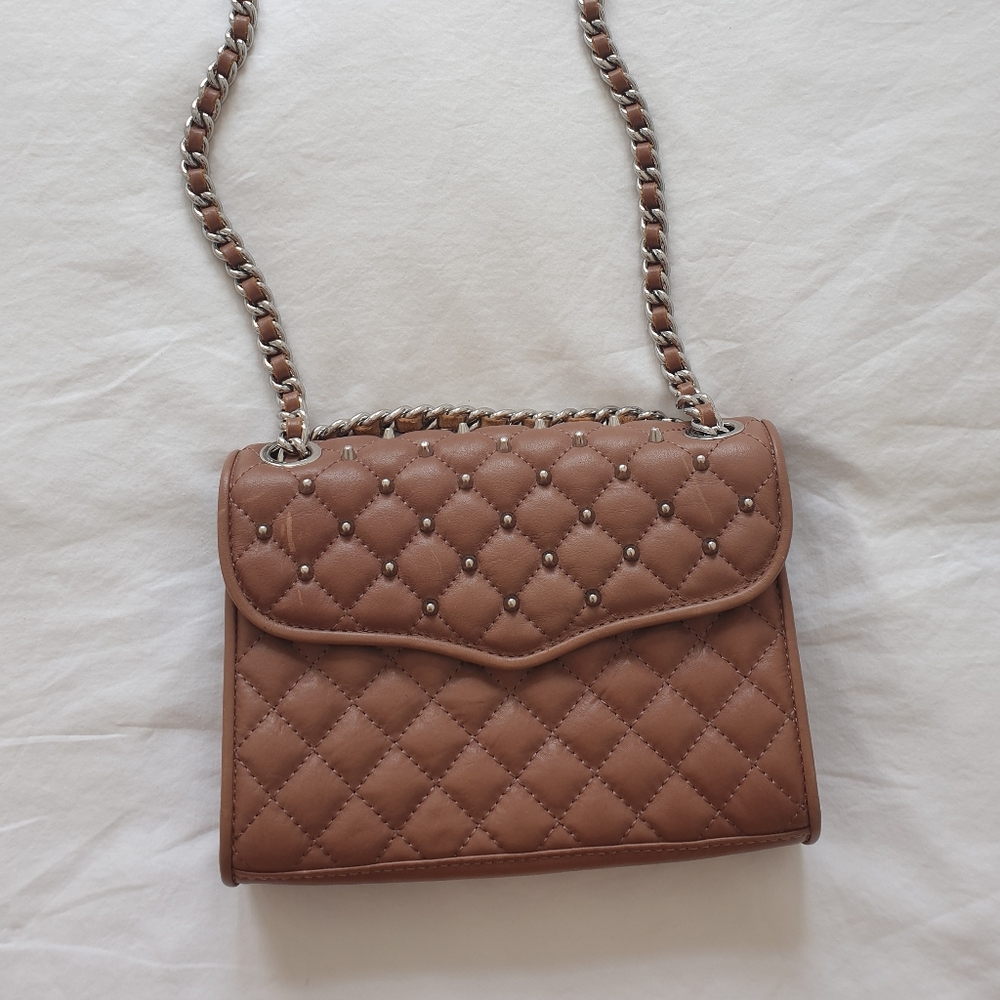 Rebecca MinkoffBrown Quilted Chain Strap Bag